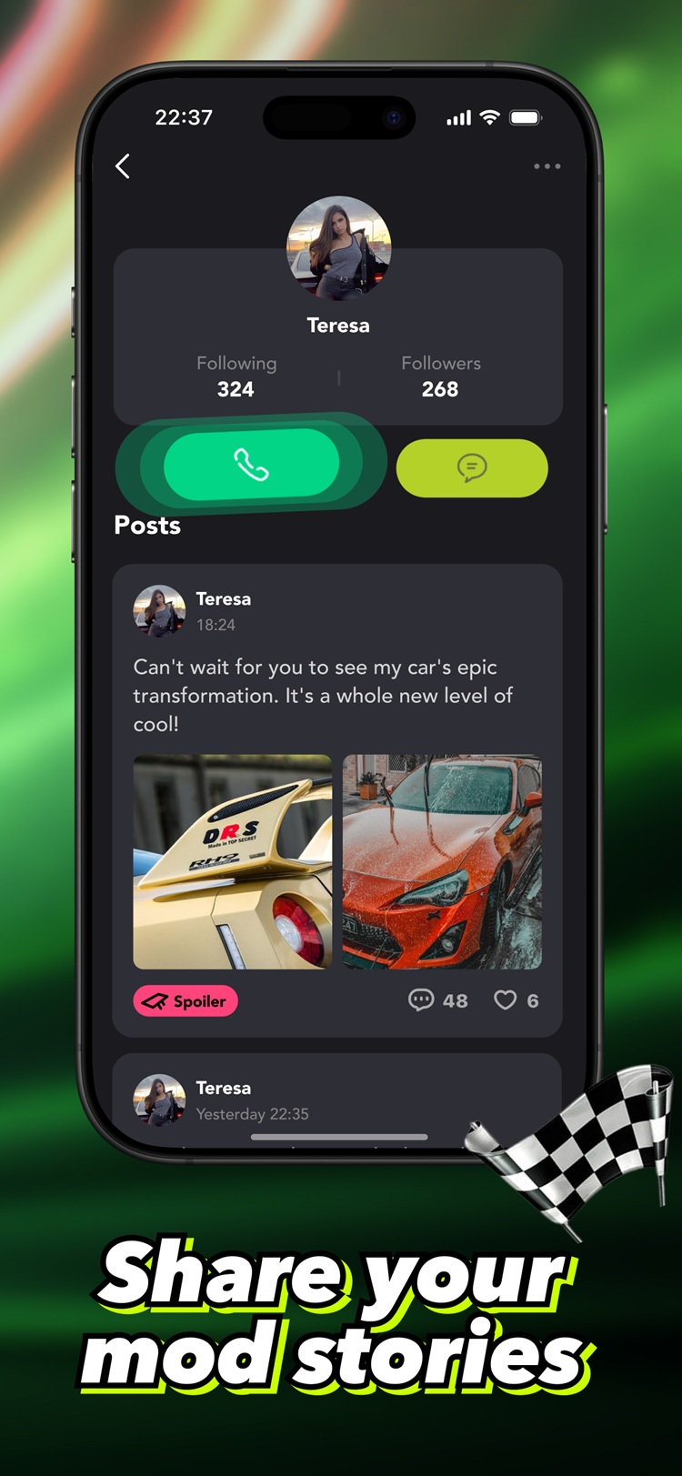 Singo app screen showing chat interface